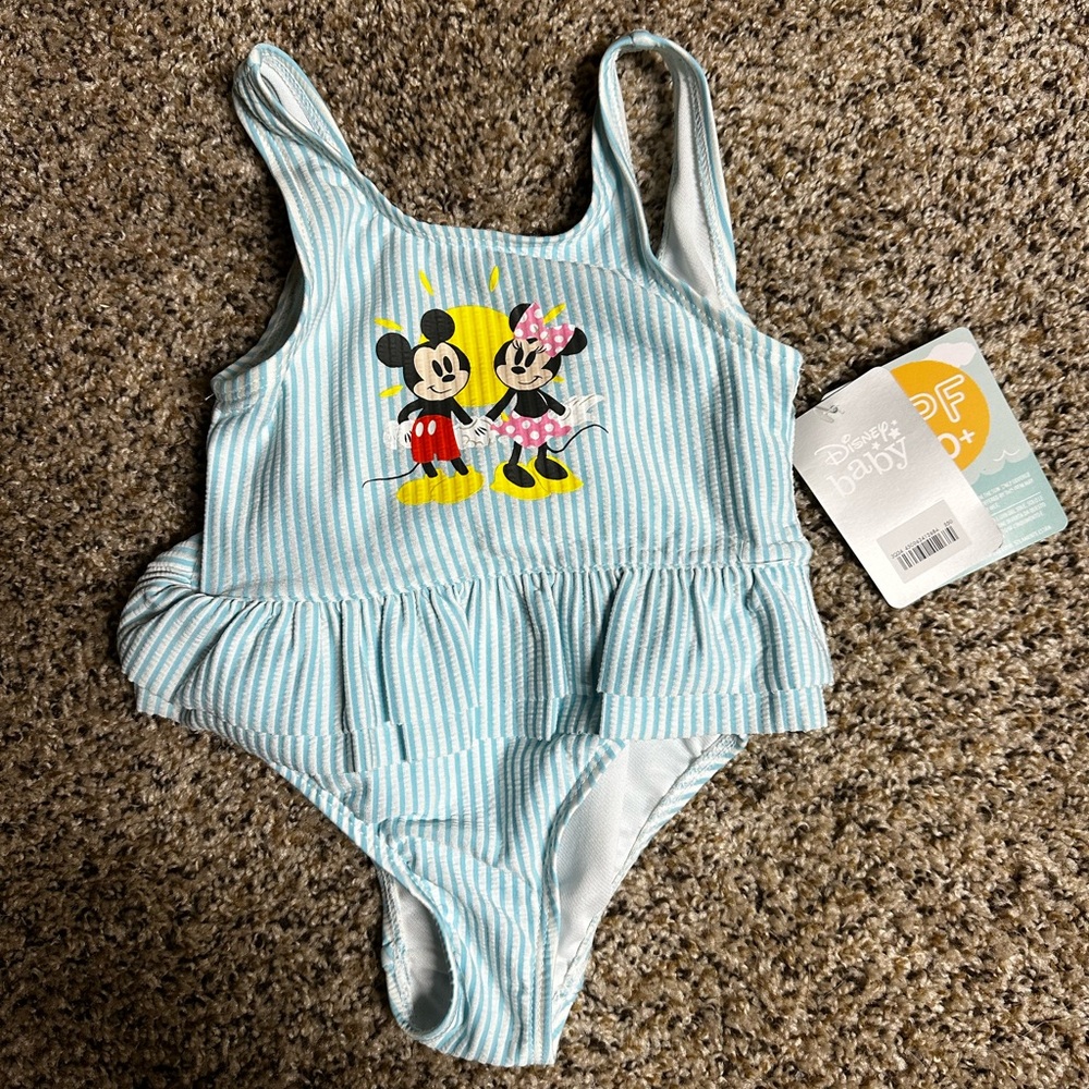 Disney Blue and White Kids Swim One Piece